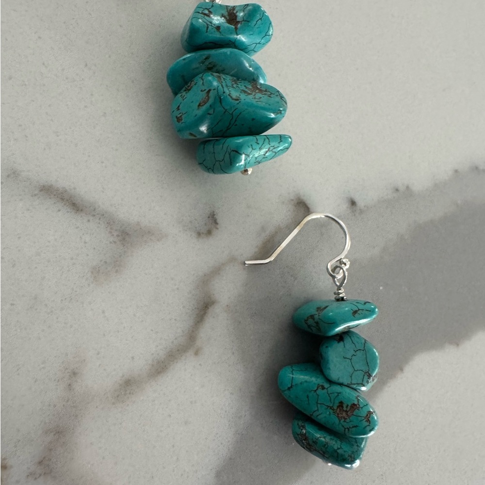 NWOT Tuckernuck Desert Cowgirl Earrings, Howlite, Sterling Silver - Picture 2 of 4